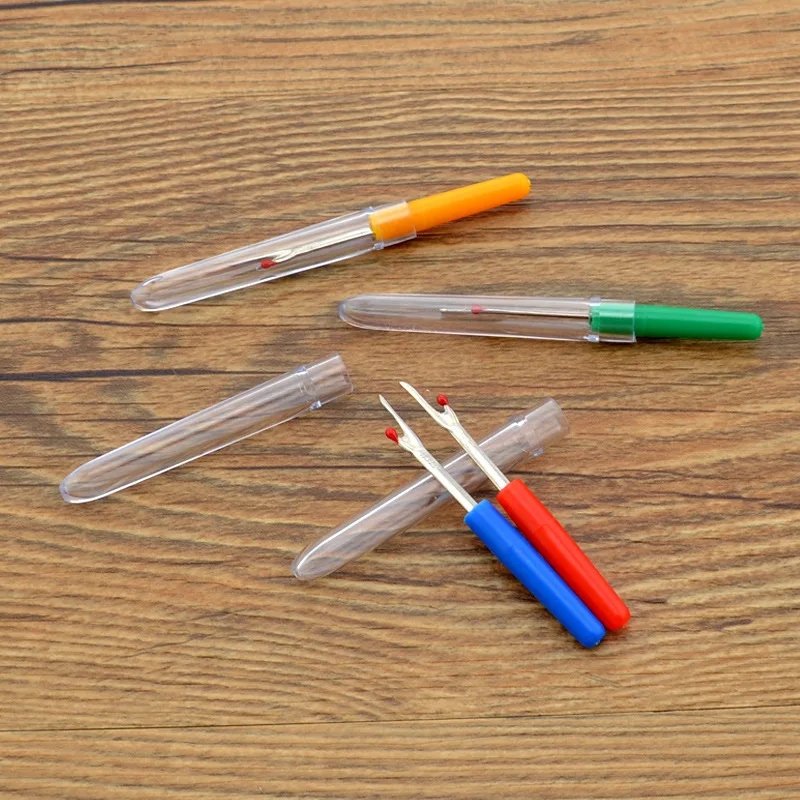 

4Pcs Plastic Handle Craft Thread Cutter Seam Ripper Stitch Unpicker Sewing Tool Cross-Stitch Sewing Thread Remover Needlework