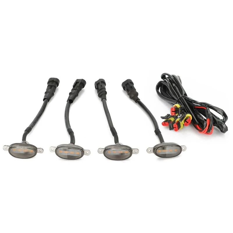 

8X Raptor Style Smoked Lens Amber LED Front Grille Running Lights For Ford F-150 F150 2009-2018