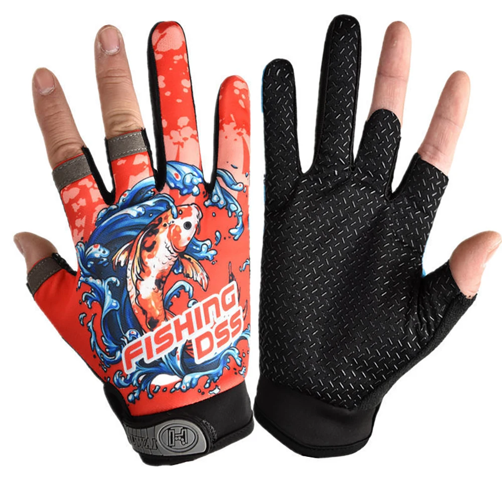 

Men's Three Fingers Fishing Gloves Thin Breathable Sunscreen Outdoor Riding Gloves Non-slip Wear-resistant Gloves Fish Apparel