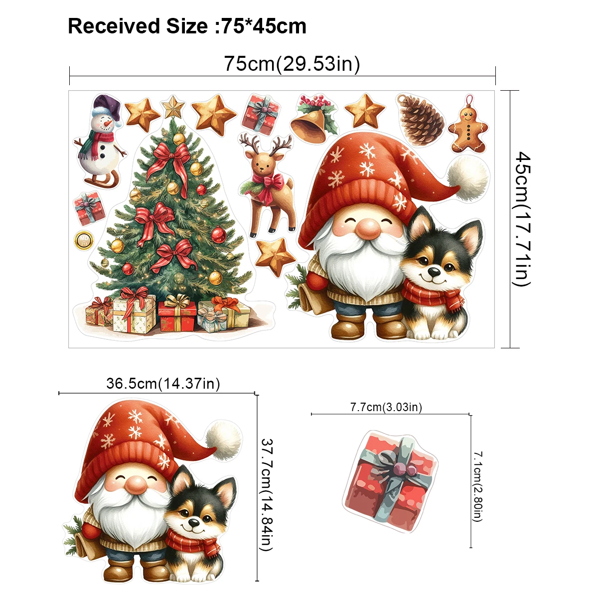 3D Рождественские наклейки для стен YanTin