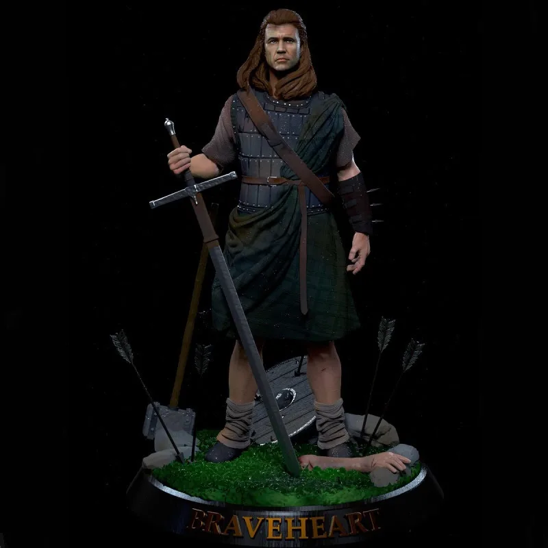 

1/24 Scale 75mm Fantasy Diorama Miniature Resin Figure Model Kit Braveheart William Wallace Unassembled and Unpainted DIY Toys