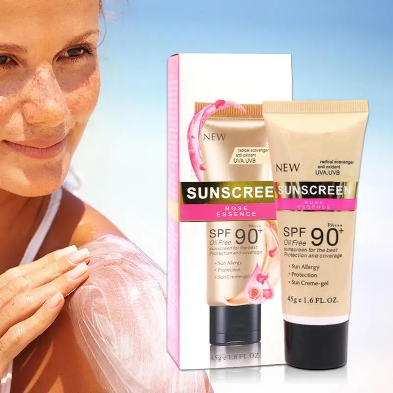 

Солнцезащитный крем для лица, 90spf, не липкий, отбеливающий, солнцезащитный, водостойкий, светильник и тонкий, без масла, защитная кожа, UVA/UVB для девочек
