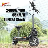 65kmh electric scooters adults 48v 2400w kickscooter dual motor with seat folding e scooter disc brake skate board escooter