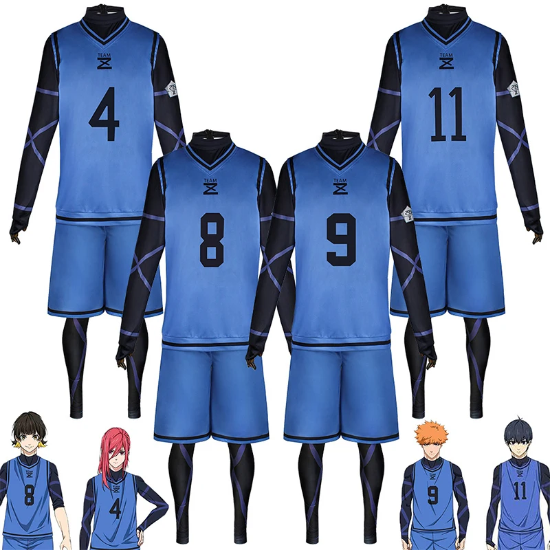 

Синий замок для косплея аниме синий замок Футбольный Клуб Спортивная одежда Isagi Yoichi Chigiri Hyoma бахира Meguru косплей костюм комбинезоны