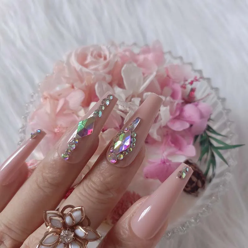 24 шт. новейшие Роскошные ювелирные украшения балетный гроб искусственные ногти