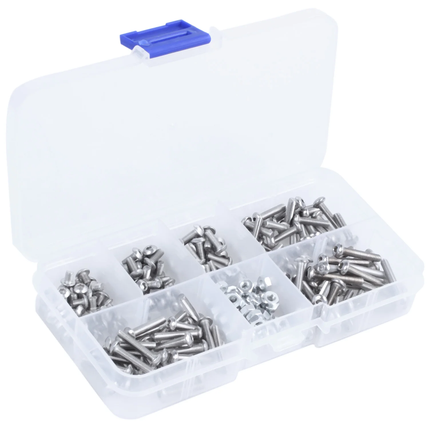 

230Pcs M3 Stainless Steel Hex Hex Drive Button Head Socket Cap Bolts Screws Nuts Assortment Kit (M3)