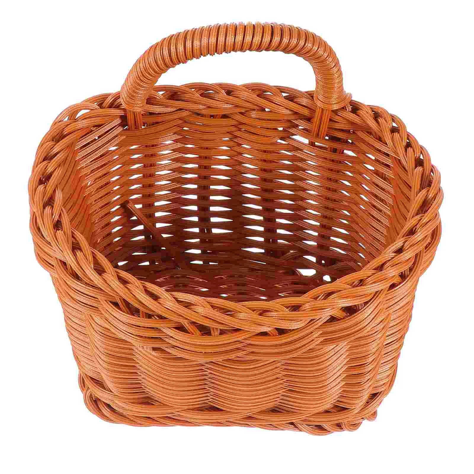 

Basket Storage Flower Wood Woven Bread Picnic Rattan Vegetablegirl Wooden Fruitseagrass Handles Gift Willow Decorative Candy