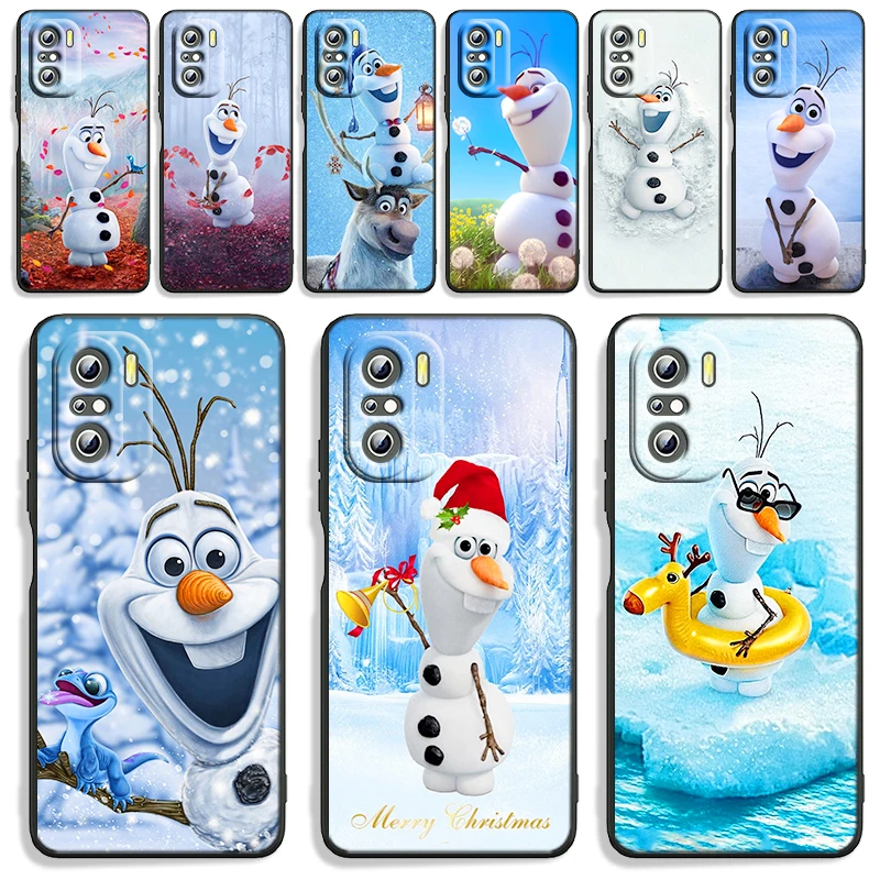 

Frozen Anna Friend Snowman Olaf Phone Case For Xiaomi Redmi Note 11E 11S 11 11T 10 10S 9 9T 9S 8 8T Pro Plus 5G 7 5 Black TPU