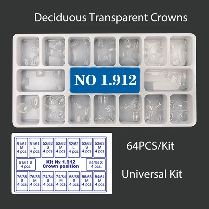 64pcs/Box Teeth Transparent Crowns Anterior /Posterior/Deciduous/Full Matrices Conical Child Adult 1.910/1.911/1.912/1.915 images - 6