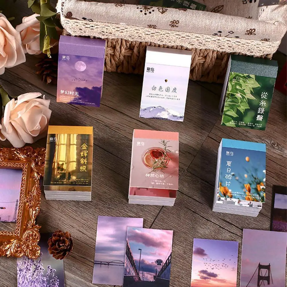 

50 Sheets Vintage Paper Sticker Kawaii Stationery Book Phone Diy Album Decoration Diy Planner Scrapbooking Diary Scenery St K8m3