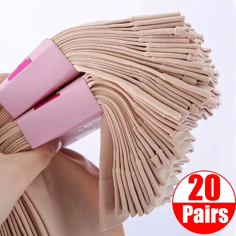 20Pairs Ultra-thin Transparent Socks High Quality Women Socks Summer Elastic Thin Silk Female Ladies Invisible Ankle Short Socks