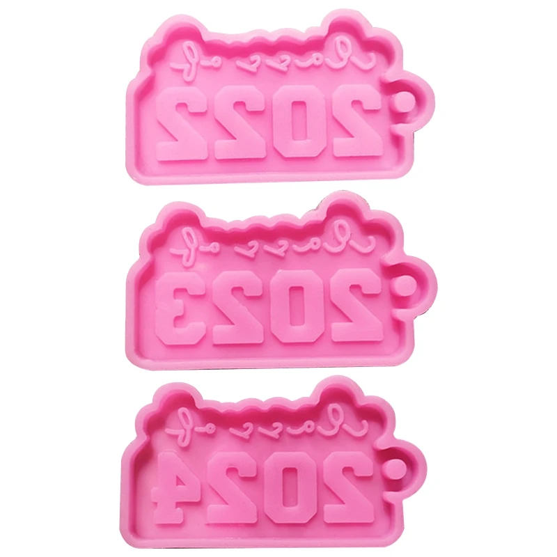 

1/3 Pcs 2022 2023 2024 Year Keychain UV Crystal Epoxy Mold Pendant Ornaments Resin Silicone Mould DIY Crafts Jewelry Tools