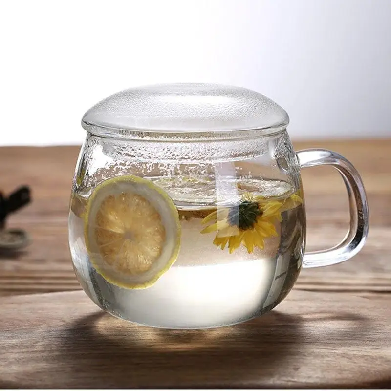 

350ML Glass Teacup Drinkware for Stove Office Heat Resistant High Temperature Explosion Proof Tea Infuser Milk Mug Cup