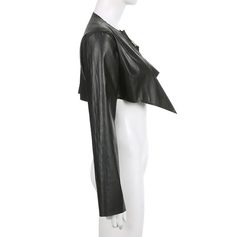 Укороченные куртки в стиле хип-хоп из искусственной кожи панк-стиле гранж