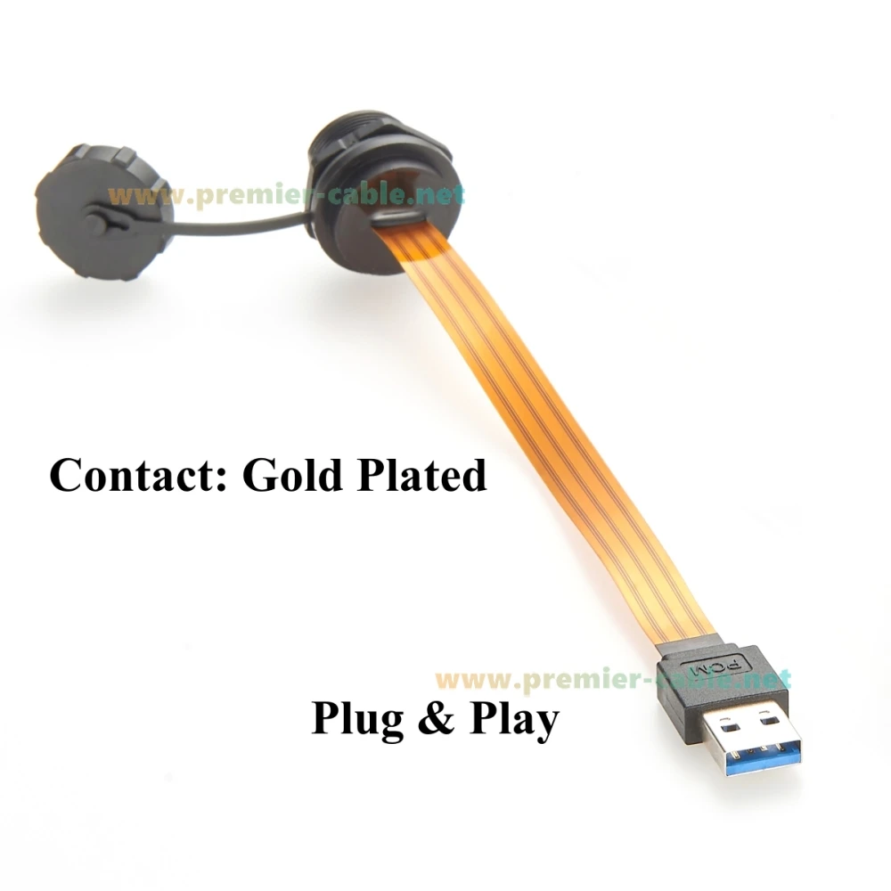 Фото IP67 USB 3.0 Удлинительный кабель для крепления на панели заподлицо 5 Гбит/с Тип-А «папа-мама» FPC с плоской лентой Гибкий кабель для передачи данных для ПК, сканера №4