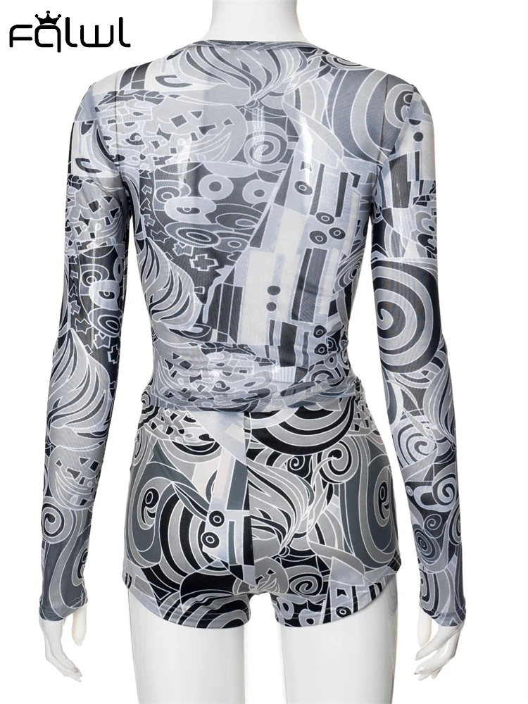 Женский Повседневный костюм из двух предметов топ с круглым вырезом и длинными