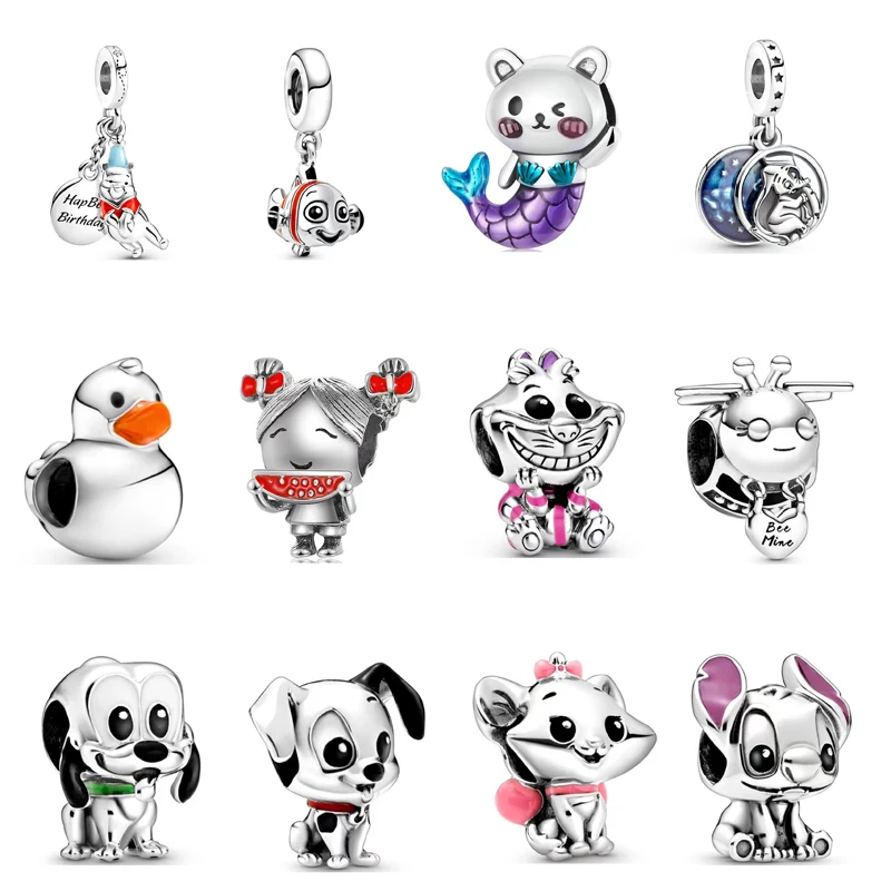 

New Hot Selling Exquisite Cute Animal Eating Melon, Child Duck Beads, Suitable for Original Pandora Women's Bracelet Gift