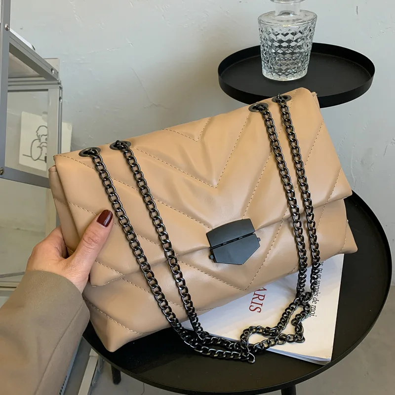 

Women's Bags Fashion Chain Shoulder Bag Top Quality PU Leather Tote Bag Ladies Luxury Designer Handbag Female Bag