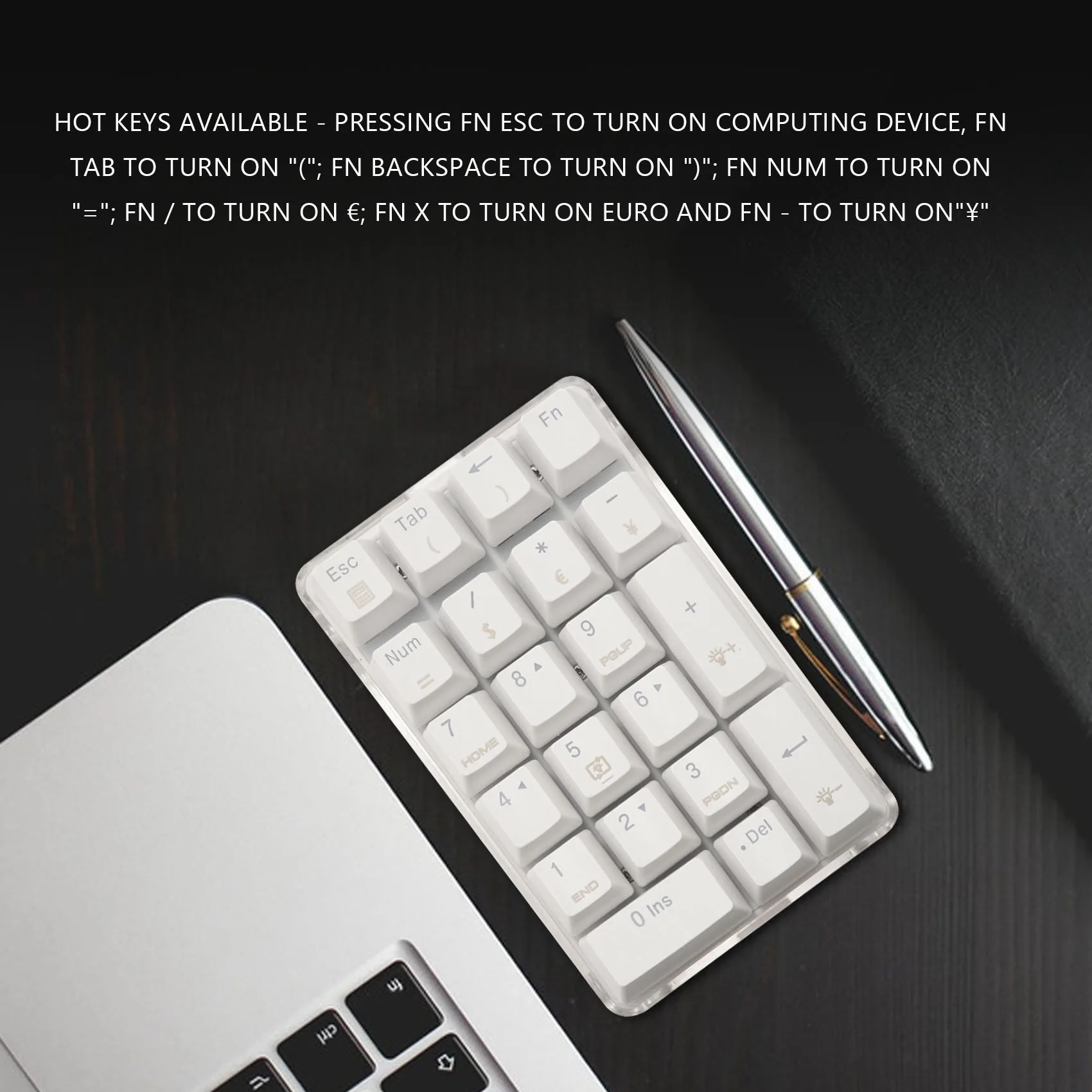 21-клавишная механическая цифровая клавиатура с белой подсветкой и