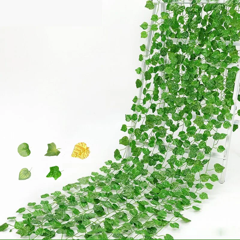 Artificial Plants Home Decor Fake Garland Leaves Green Silk Creeper Hanging Vines DIY for Wedding Party Room Garden Decoration