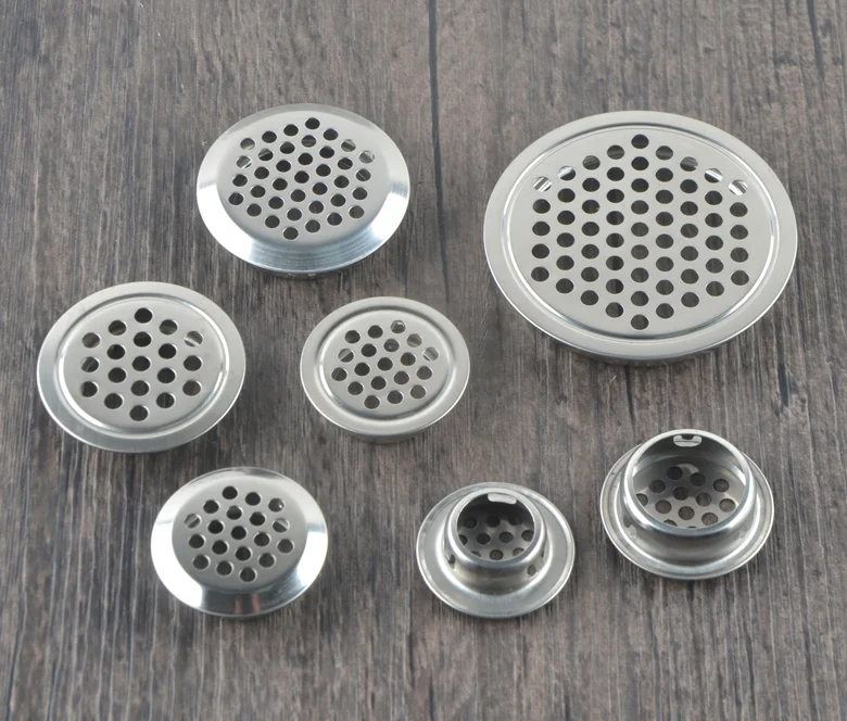 

6/10pcs Stainless Steel Circle Air Vent Grille Cover Wardrobe Cabinet Mesh Hole Ventilation Plugs 19mm 25mm 29mm 35mm 53mm