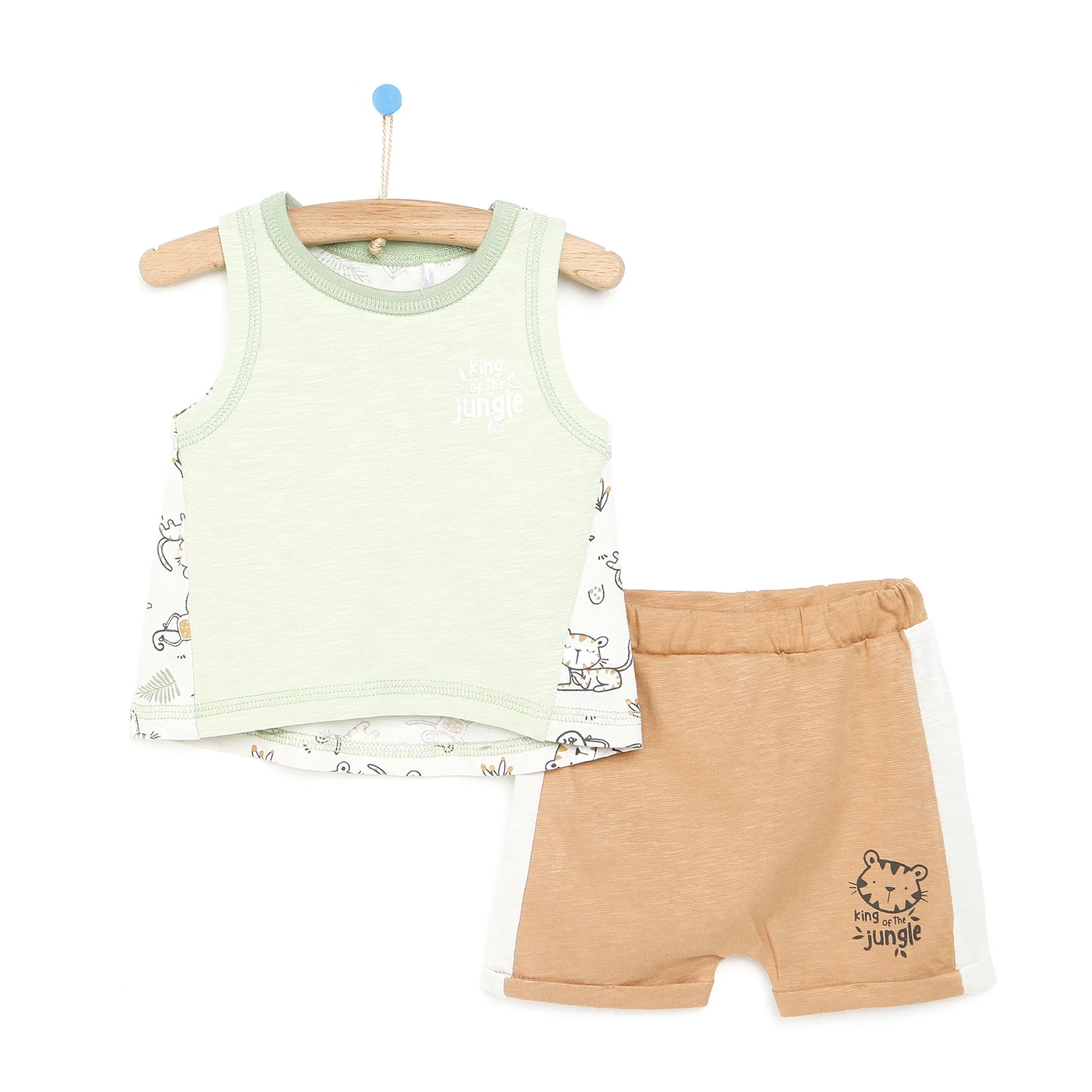 

ebebek HelloBaby 2022 New Season Baby Clothes Little Tiger Erkek Bebek Kolsuz Modelli Tshirt - Baskılı Şort