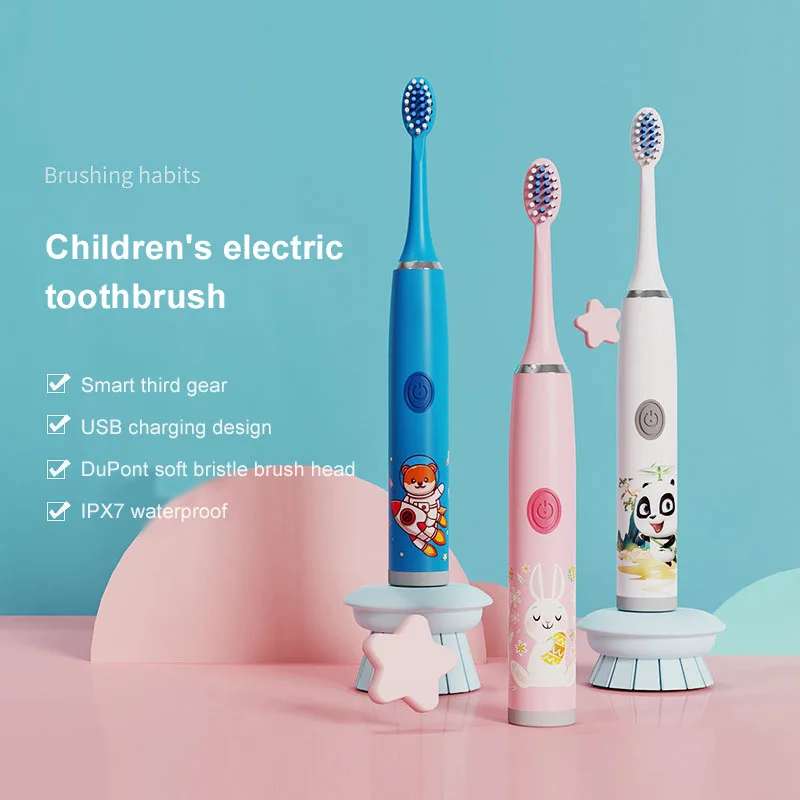 

Электрическая звуковая зубная щетка с зарядкой от USB для детей
