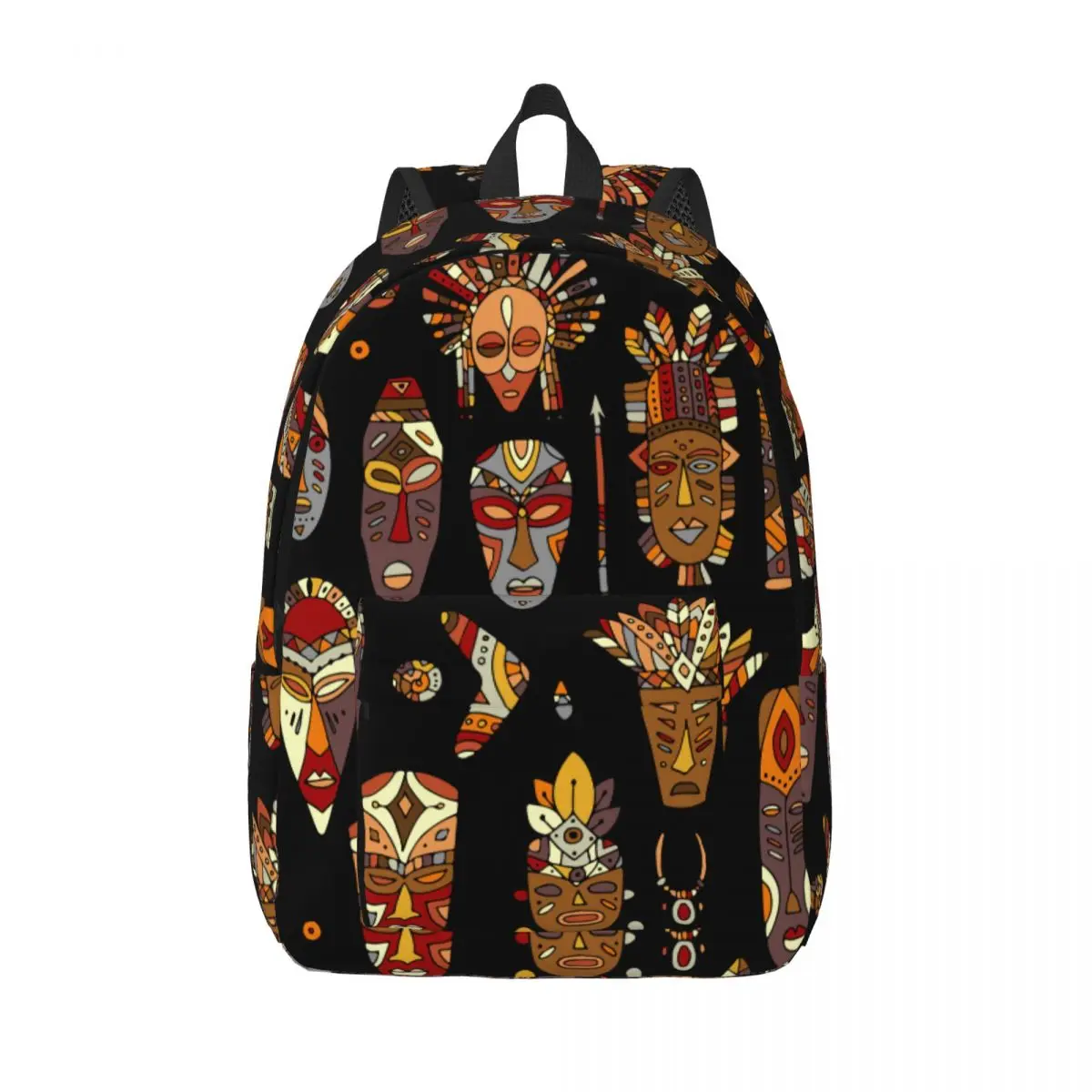 

Schoolbag Student Backpack Tribal Mask Ethnic Shoulder Backpack Laptop Bag School Backpack