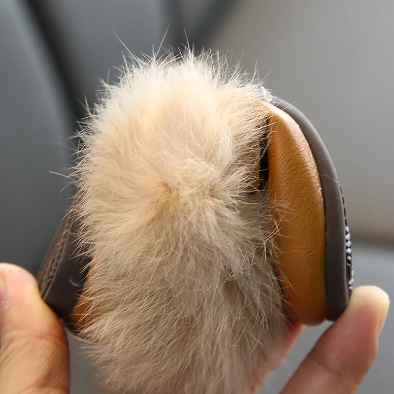 Зимние лоферы для девочек с металлической цепочкой Шикарные туфли на плоской