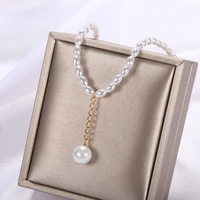 elegant white imitation pearl necklace for women pearl clavicle chain wedding jewelry collar 2022 new fashion pearl beads choker