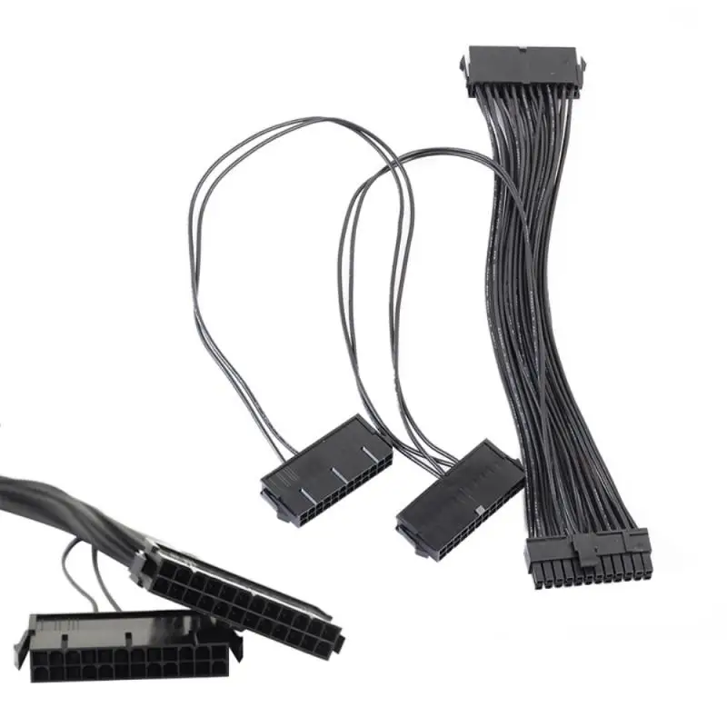 

24 Pin Power Supply Synchronizer Extension Cable 20+4Pin 3 Triple PSU ATX Power Supply Adapter Cable 18AWG Wire For Mining