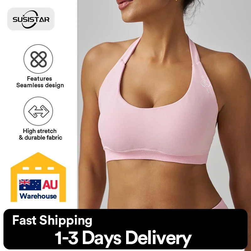 Спортивные бюстгальтеры SUSISTAR для женщин — бюстгальтер йоги с круглым вырезом и
