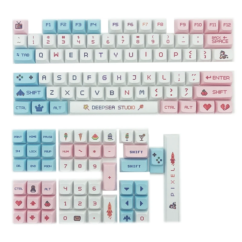 

Колпачок для клавиш PBT 125 Key XDA, высокопрофильный персонализированный колпачок для клавиш на английском языке для игровой механической клави...