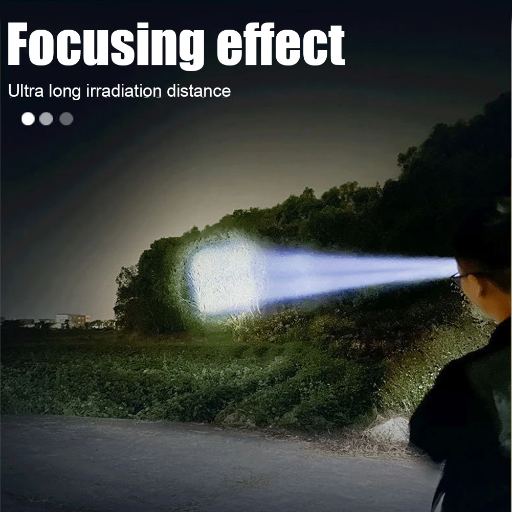 

XPE+COB LED Flashlight 3 Modes Portable Camping Lantern Telescopic Zoom USB Rechargeable Waterproof Mini for Hiking Emergency