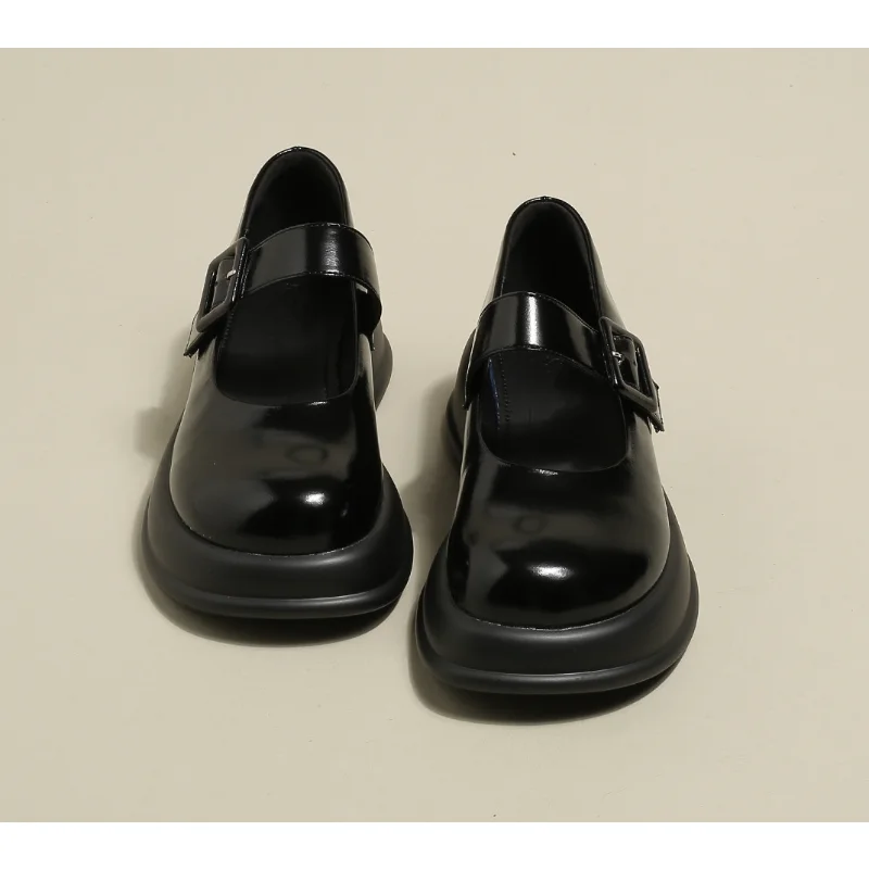 

Женские туфли на толстой подошве, маленькие кожаные Туфли Мэри Джейн, Новинка лета 2022, темпераментные туфли для небольшой толпы, женские туф...