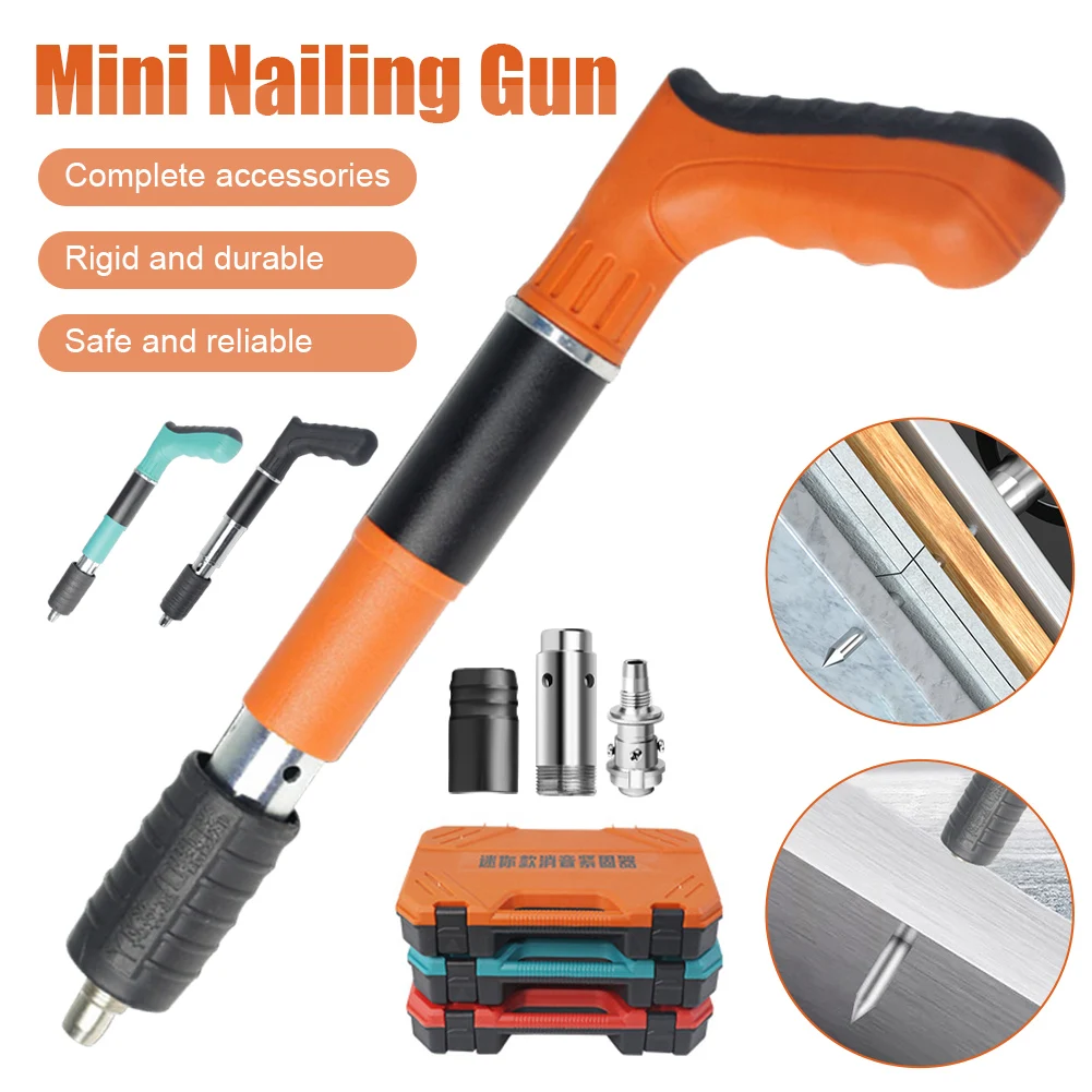 

Manual Mini Steel Nail Rivet Tool High-pressure Nail Gun Manual Steel Nail Gun Strength Adjustable With 20 Nails For Home DIY