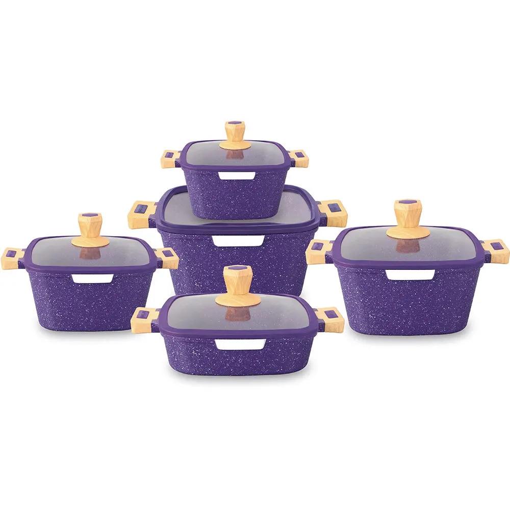 10 шт. набор антипригарных алюминиевых кухонных принадлежностей с силиконовой