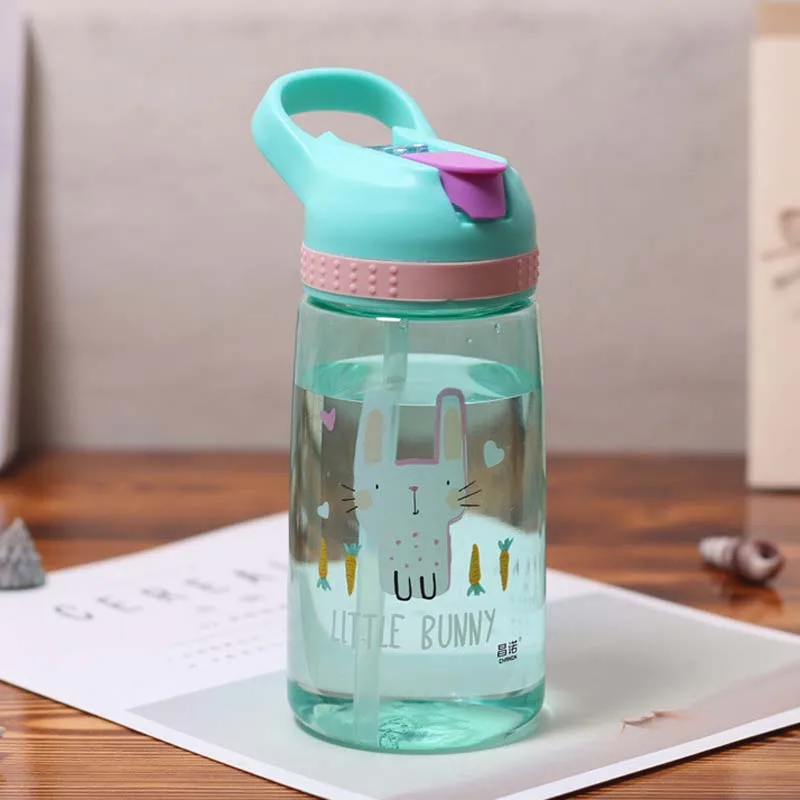 

450ml Kids Water Sippy Cup Creative Cartoon Children Drinking Kettle Healthy Plastic Portable School Cup