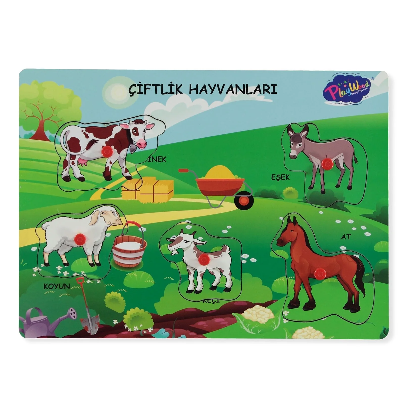 

ebebek Playwood Wooden Handle Educational Puzzle Farm Animals