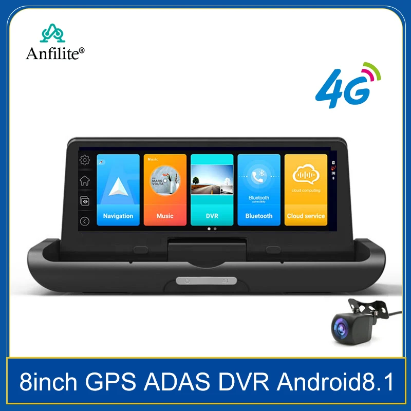 

4G Dash Cam 7.84 Inch Touch Screen Dual Cameras 24H Parking Surveillance Dashboard Registrator GPS Navigator 1080P Android 8.1