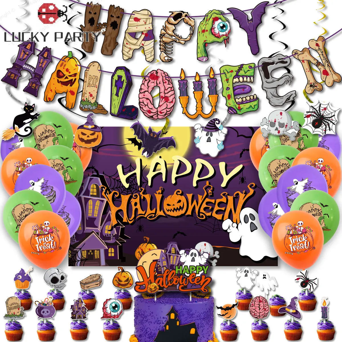 

Halloween Latex Balloons Garland Kit Arch Orange Black Spider Globals Halloween Party Decoration Kids Birhtday Gifts Toy