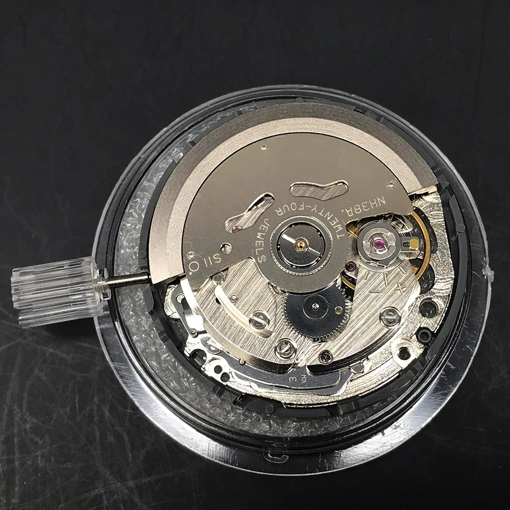 High Accuracy Japan SII NH38A Mechnaical Watch Movement 24 Jewels Mechanism for SEIKO Replacement Accessory Hollow Winding Stem
