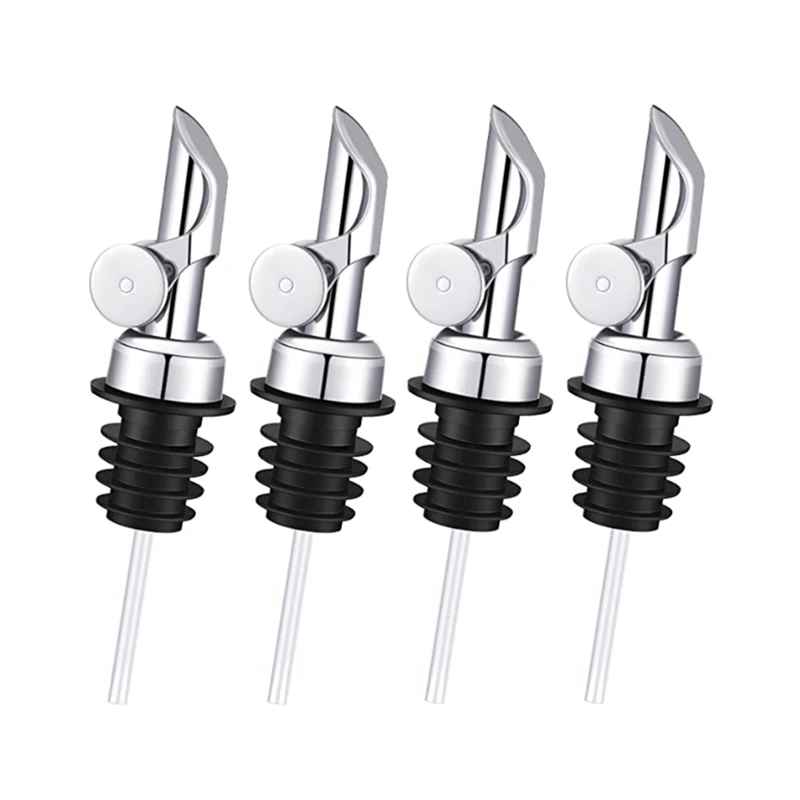 

4Pcs Weighted Metal Pourer Glide Pourer Free Flow Liquor Bottle Spouts Set Olive Oil Dispenser
