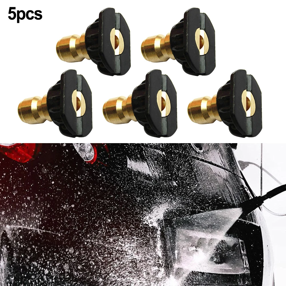 

5PCS 1/4inch Quick Connector Car Washing Nozzles High Pressure Spray Tip Washer Gun Lance Nozzle Garden Clean Accessories Kits
