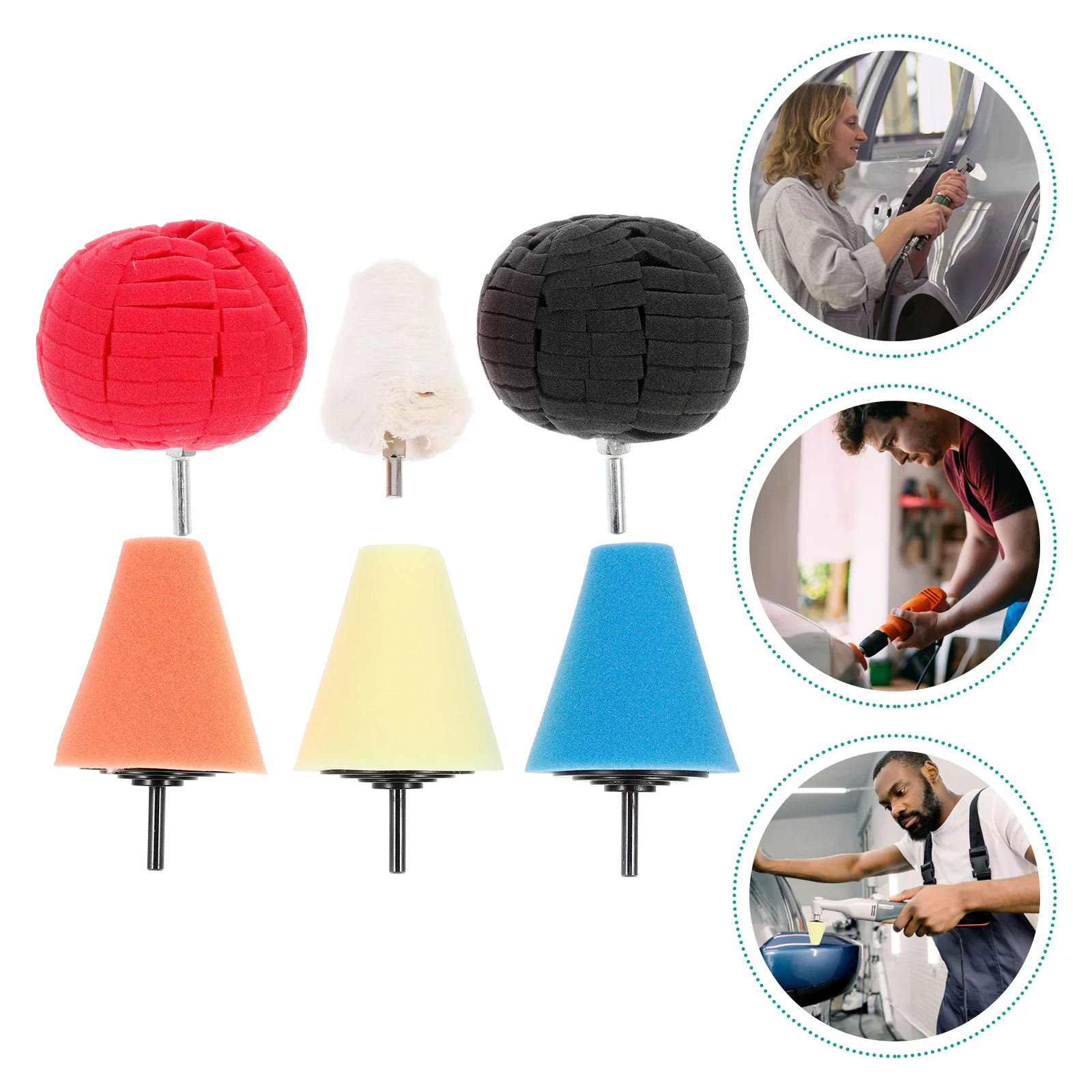 

Polishing Cone for Wheels, car wheel polishing buffing pad 6pcs Car Hub Polishers for Automotive Wheels Hub Care Deep sponge