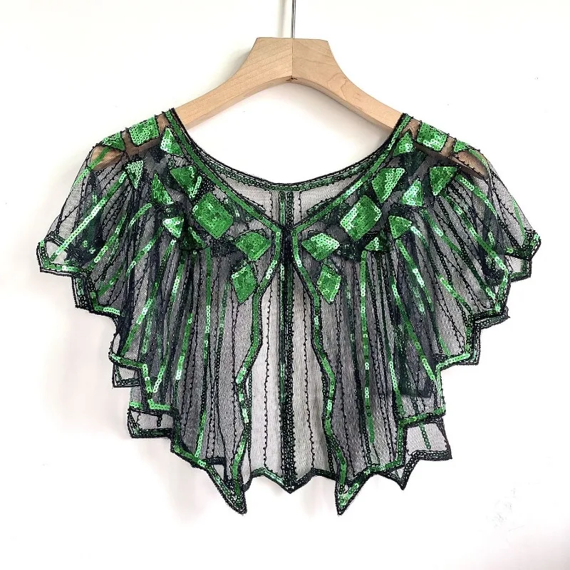 Новинка весны 2022 маленькая шаль без рукавов сетка с блестками универсальная