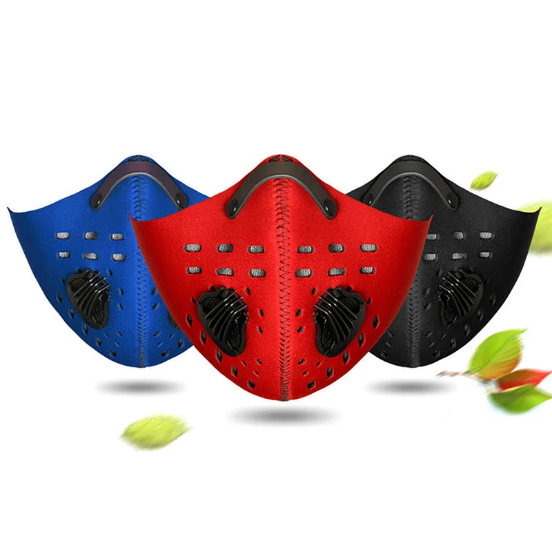 

Pm 2.5 Face Mask Anti-dust Half Mouth Mask With Activated Carbon Filter Breathing Valves For Cycling Outdoor