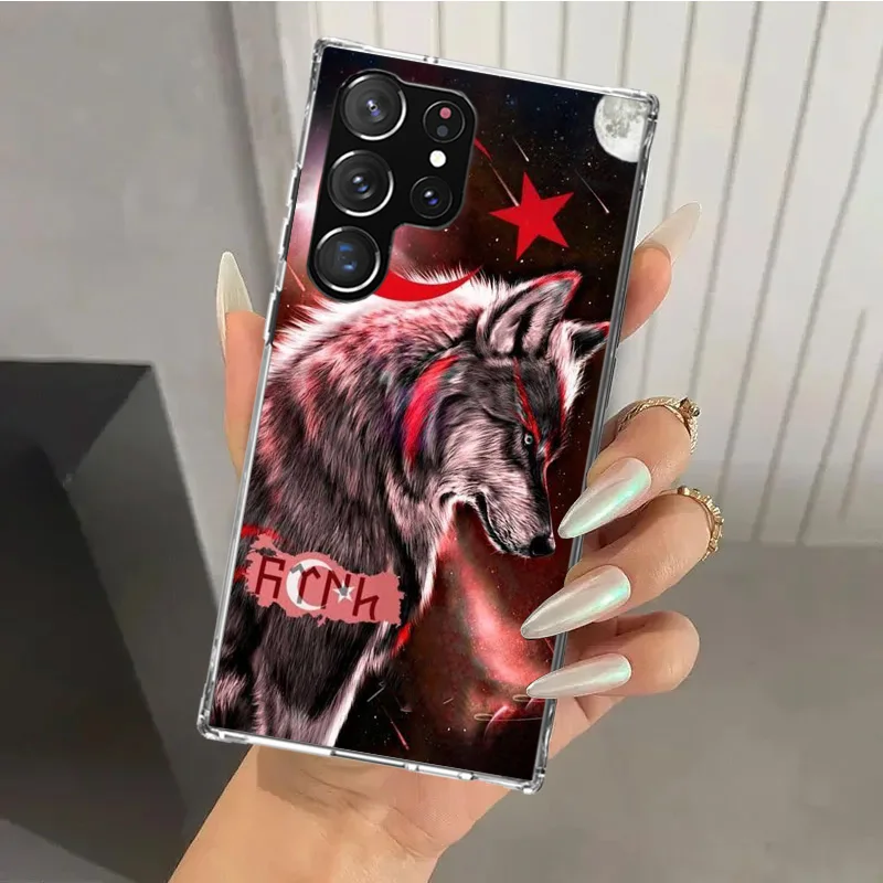 Турецкий флаг чехол для телефона Samsung Galaxy S24 S23 S22 S21 Ultra S20 FE S10 Plus S10E S9 S8 + S7 Edge мягкий