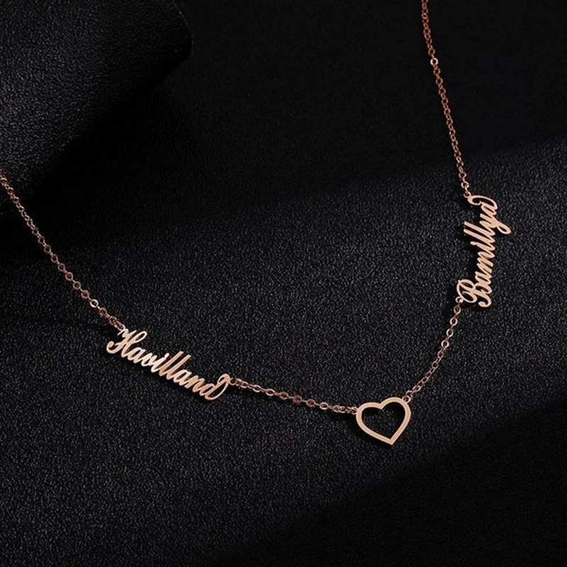 

NOKMIT Custom Letter Stainless Steel Couple Necklaces for Lovers Personalized Font Customized Name Necklace Girls Gift Jewelry