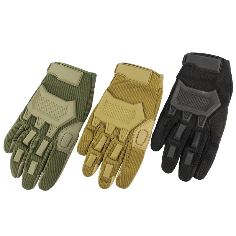 Full Finger Tactical Army Gloves Military Paintball Shooting Airsoft PU Leather Touch Screen Rubber Protective Hunting Gloves